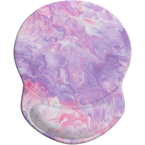 VECELOLIBILIS  Mouse Pad Ergonomic Mouse Pad w Wrist Support, Pain Relief Comfort Wrist Rest Pad w Non-Slip Pu Base for Gaming, Office, Purple Marble