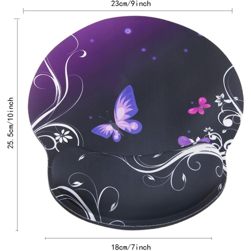 Leather Mouse Pad Wrist Support Ergonomic Memory Foam,Rest Nonslip Mousepad for Office,Gaming,Computer,Purple