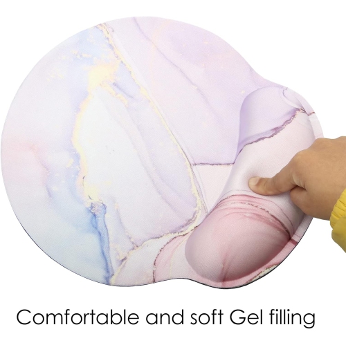 Leather Mouse Pad Wrist Support Ergonomic Memory Foam,Rest Nonslip Mousepad for Office,Gaming,Computer,Marbling 02