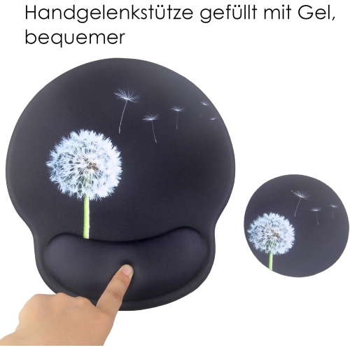 Leather Mouse Pad Wrist Support Ergonomic Memory Foam,Rest Nonslip Mousepad for Office,Gaming,Computer,Dandelion