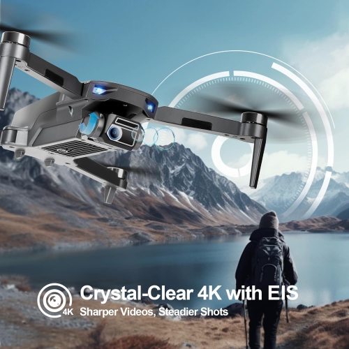 Drone avec caméra 4K 5G Wi-Fi Quadricoptère pliable avec moteur sans balais Mode tête 3800 pi avec pilotage en immersion 40 minutes de temps de