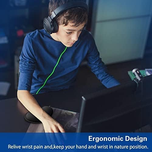 Mouse Wrist Rest, Memory Foam Soft Fabric Mouse Wrist Rest Pad Support Cushion with Anti-Skid Rubber Base, Black-wrist Rest