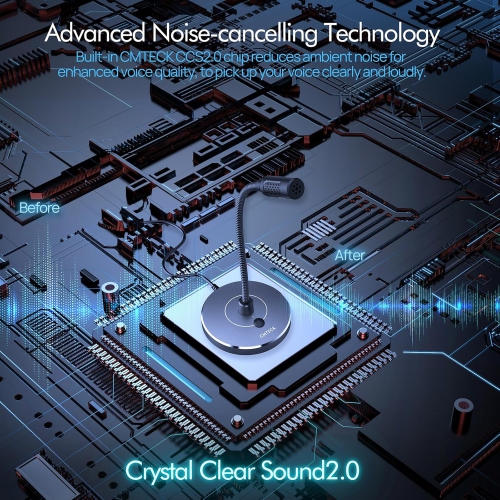 USB Computer Microphone G009, Noise-Cancelling Recording Desktop Mic for PC/Laptop for Online Chatting, Home Studio, Podcasting, Gaming, Skype, Gray