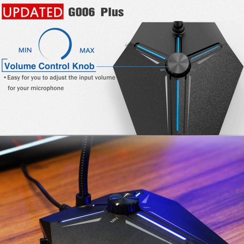 USB Computer Microphone, Plug &Play Desktop Condenser PC Laptop Mic, Mute Button with LED Indicator, Compatible with Windows/Mac for YouTube,