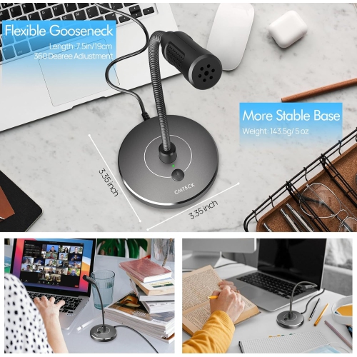 USB Computer Microphone G009, Noise-Cancelling Recording Desktop Mic for PC/Laptop for Online Chatting, Home Studio, Podcasting, Gaming, Skype,