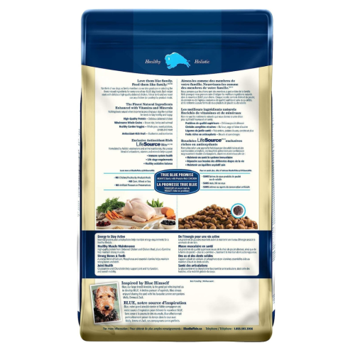 Nourriture pour chiens Senior Life Protection Formula de Blue Buffalo - Nourriture sèche naturelle pour chiens âgés - Poulet et riz brun - Sac de