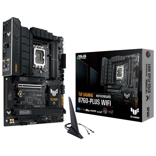 Carte mère TUF Gaming B760-PLUS Wi-Fi LGA 1700 ATX DDR5 d'ASUS pour processeurs Core de 12/13/14ᵉ gén d'Intel, 90&nbsp;Mo, ER0-M1AAY0