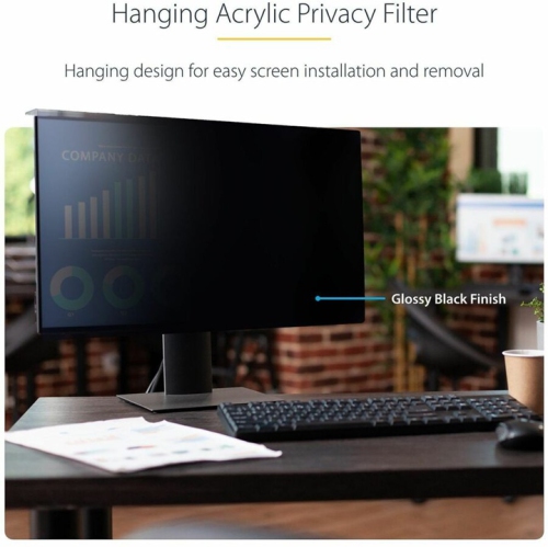 StarTech 27-inch 16:9 Computer Monitor Privacy Screen, Hanging Acrylic Filter