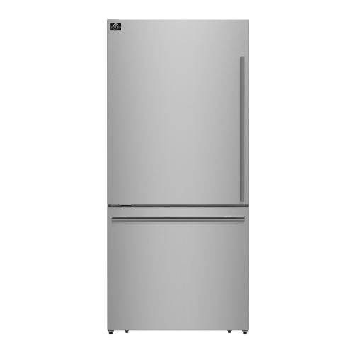 Image 1 de 10.. Forno Milano – Réfrigérateur à congélateur inférieur de 31&nbsp;po en acier inoxydable, 17,2&nbsp;pi³, machine à glaçons intégrée, ENERGY STAR