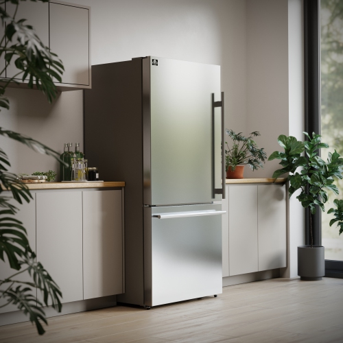 Forno Milano – Réfrigérateur à congélateur inférieur de 31&nbsp;po en acier inoxydable, 17,2&nbsp;pi³, machine à glaçons intégrée, ENERGY STAR