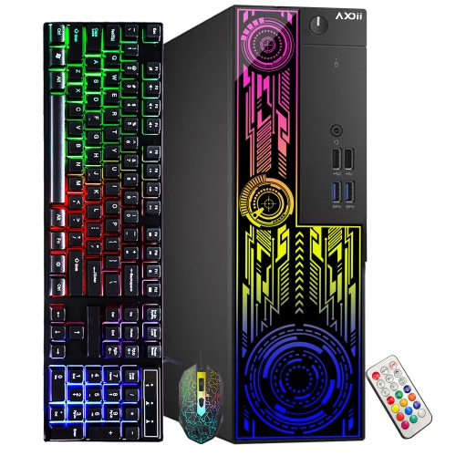 Refurbished - Custom Built RGB Lights Gaming PC, Intel Core i7-6700 Upto 4.0GHz, AMD Radeon RX 550 4GB, 32GB RAM, 1TB SSD, Wi-Fi, Bluetooth - Windows