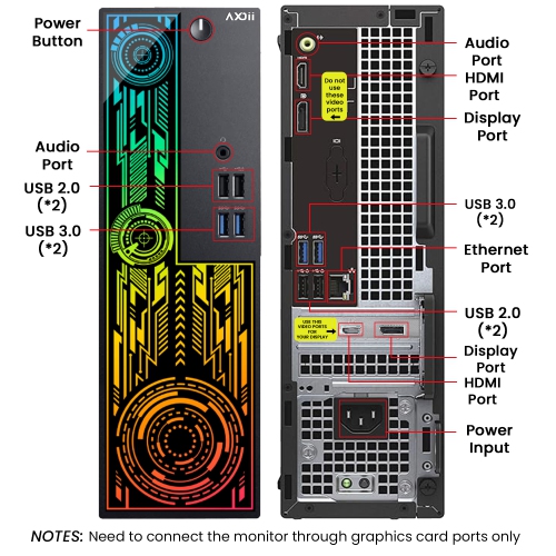 Refurbished - Custom Built RGB Lights Gaming PC, Intel Core i7-6700 Upto 4.0GHz, AMD Radeon RX 550 4GB, 16GB RAM, 1TB SSD, Wi-Fi, Bluetooth - Windows