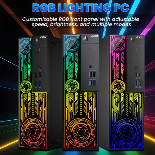 Refurbished - AXOII ELECTRA RGB Gaming PC Desktop Computer, Intel Core i7-6700 Upto 4.0GHz, GeForce GT 1030 2GB GDDR5, 32GB RAM, 1TB SSD, Wi-Fi,