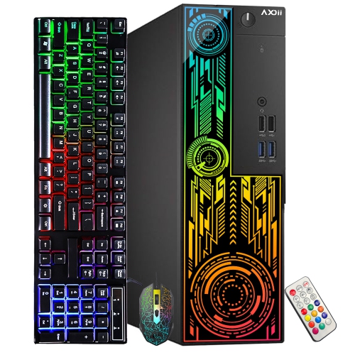 AXOII  Refurbished (Good) - Electra RGB Gaming PC Desktop Computer, Intel Core I7-6700 Up to 4.0Ghz, Geforce Gt 1030 2GB Gddr5, 16GB Ram, 512GB SSD