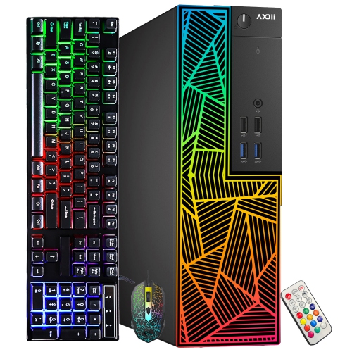 Refurbished - Custom Built RGB Lights Gaming PC, Intel Core i7-6700 Upto 4.0GHz, AMD Radeon RX 550 4GB, 32GB RAM, 1TB SSD, Wi-Fi, Bluetooth - Windows