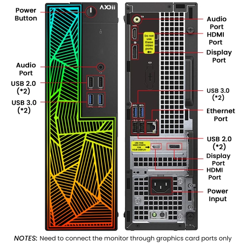 Refurbished - Custom Built RGB Lights Gaming PC, Intel Core i7-6700 Upto 4.0GHz, AMD Radeon RX 550 4GB, 32GB RAM, 1TB SSD, Wi-Fi, Bluetooth - Windows
