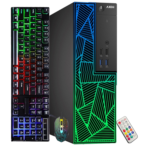 Refurbished - Custom Built RGB Lights Gaming PC, Intel Core i7-6700 Upto 4.0GHz, AMD Radeon RX 550 4GB, 16GB RAM, 1TB SSD, Wi-Fi, Bluetooth - Windows