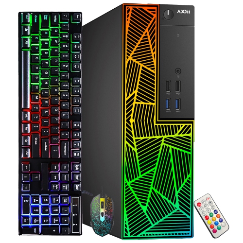 Refurbished - Custom Built RGB Lights Gaming PC, Intel Core i7-6700 Upto 4.0GHz, AMD Radeon RX 550 4GB, 16GB RAM, 512GB SSD, Wi-Fi, Bluetooth -