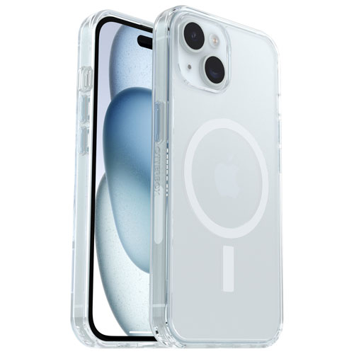 Étui rigide ajusté Symmetry d'OtterBox avec MagSafe pour iPhone 16E/15/14/13 - Transparent