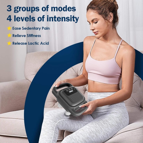 Appareil de massage portatif à 4 têtes avec télécommande pour soulager les douleurs au dos, au cou et aux épaules