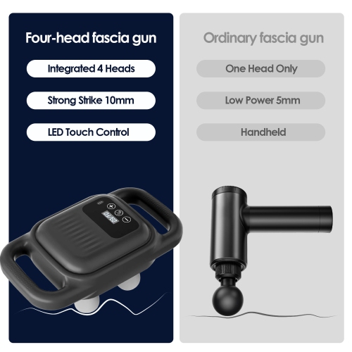 Appareil de massage portatif à 4 têtes avec télécommande pour soulager les douleurs au dos, au cou et aux épaules