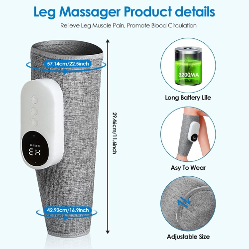 Appareil de massage électrique des mollets Appareil de massage des pieds Appareil de massage à compression d'air 3 modes de relaxation