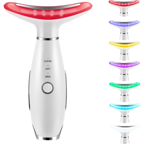 7 Color Light Therapy Facial Massager,Red Light Therapy Wand for Facial Skin Care,Handheld Massager for Face & Neck,Face Massage Beauty Device for