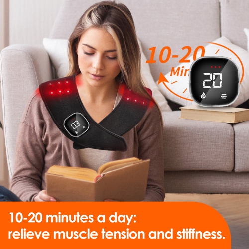 Cordless Red Light Therapy Pad for Neck Shoulder Pain Relief,Wearable Near Infrared Light Shoulder Wrap Pad,Red Light Therapy Shawl for Back Muscle