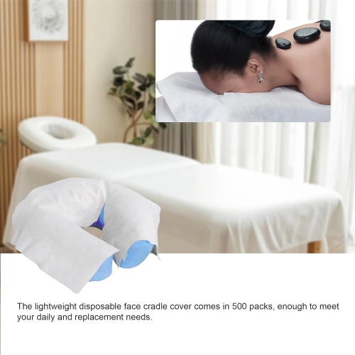 500PCS Disposable Massage Table Face Cradle Cover for Beauty Salon,Massage Face Cradle Cover,Non-Stick Massage Face Cushion Covers for Chair Headrests