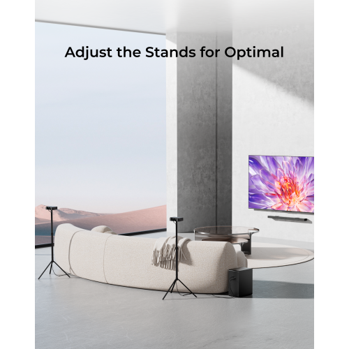 ULTIMEA Steady S80 Adjustable Height Speaker Stands for Nova S80,Easy to Store, Clean Cable Setup