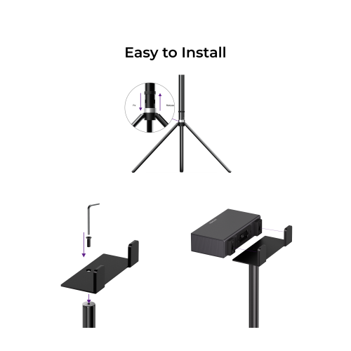 ULTIMEA Steady S80 Adjustable Height Speaker Stands for Nova S80,Easy to Store, Clean Cable Setup