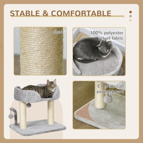 PawHut – Arbre 16 pour chat, 5 petit condo pour chats d'intérieur avec poteaux à gratter en sisal, perchaude, boules pendantes, centre d'activités