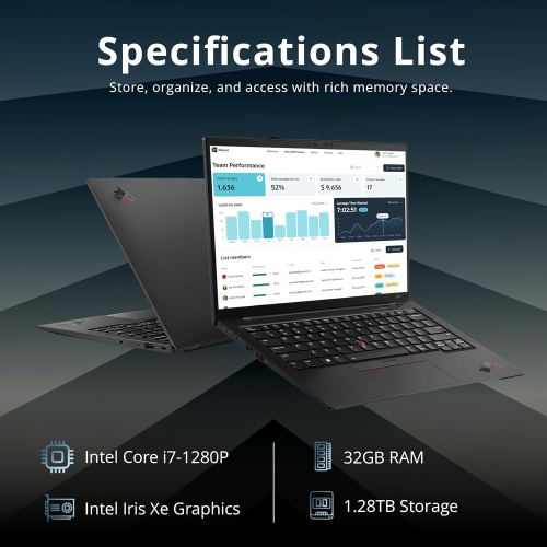 Lenovo ThinkPad X1 Carbon Gen 10 14" FHD Touchscreen Laptop, Intel i7-1280P, 1.28TB Storage,32GB RAM, Backlit Keyboard, Win 11 Pro, Black