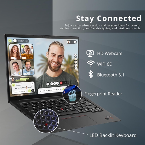 Lenovo ThinkPad X1 Carbon Gen 10 14" FHD Touchscreen Laptop, Intel i7-1280P, 800GB Storage,32GB RAM, Backlit Keyboard, Win 11 Pro, Black