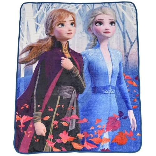 Disney Frozen 2 Anna Elsa Micro Plush Throw Super Soft Plush Blanket for Kids