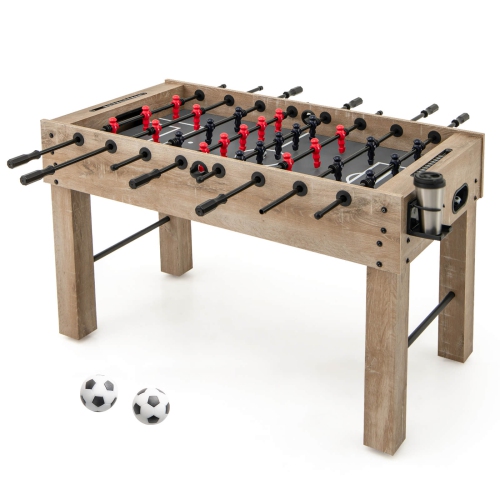 Table de soccer miniature pleine grandeur de 54&nbsp;po avec pattes, 2 balles et 2 porte-gobelets pliables de Costway