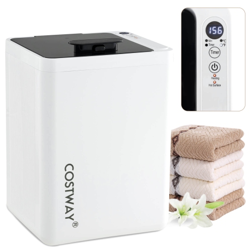 Chauffe-serviettes 23&nbsp;L de Costway avec grille à arrêt automatique LED, couvertures de minuterie de 15-90 minutes