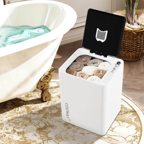 Chauffe-serviettes 23 L de Costway avec grille à arrêt automatique LED, couvertures de minuterie de 15-90 minutes