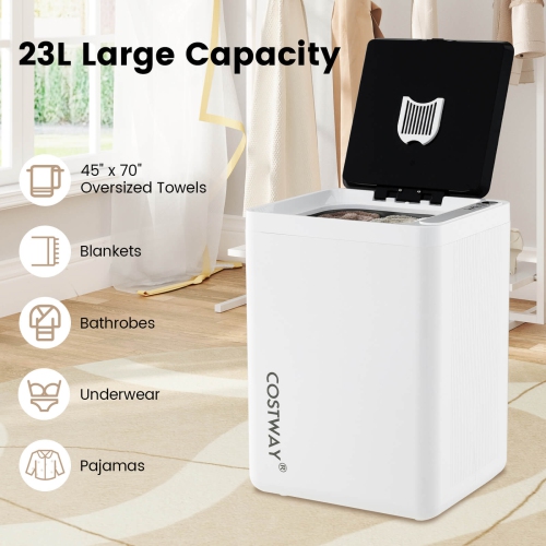 Chauffe-serviettes 23 L de Costway avec grille à arrêt automatique LED, couvertures de minuterie de 15-90 minutes