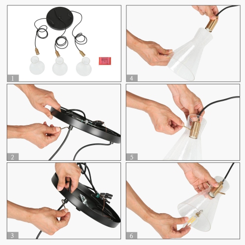 Luminaire suspendu moyen linéaire moderne/contemporain Glam, 3 po, laiton poli, 14,5, fini Uolfin