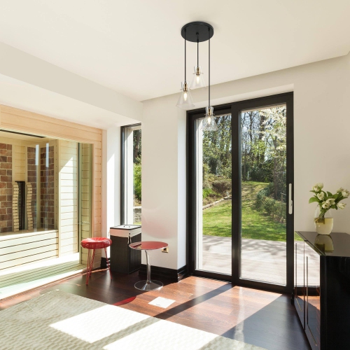 Luminaire suspendu moyen linéaire moderne/contemporain Glam, 3 po, laiton poli, 14,5, fini Uolfin