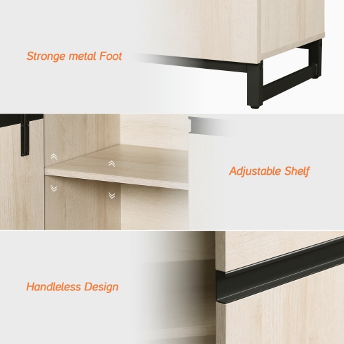 WAMPAT 3 in 1 Sideboard Buffet Cabinet, 94.5" Kitchen Storage Cabinet with Adjustable Shelf & Doors, Modern Coffee Bar Wood Credenza for Dining Room,