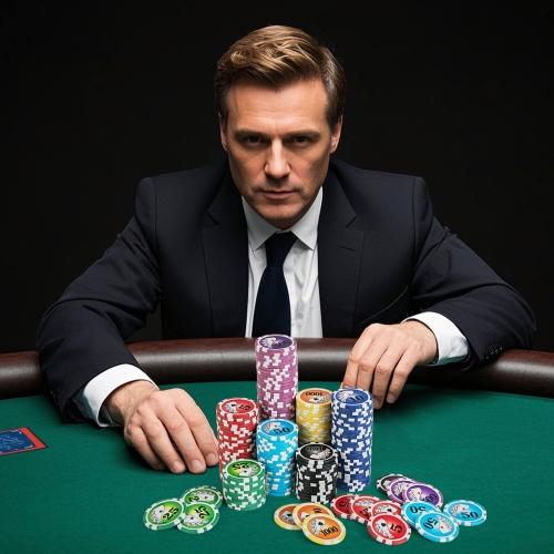 Ensemble de jetons de poker Texas Holdem de Costway avec 600 jetons, 2 paquets de cartes et un bouton de marchand