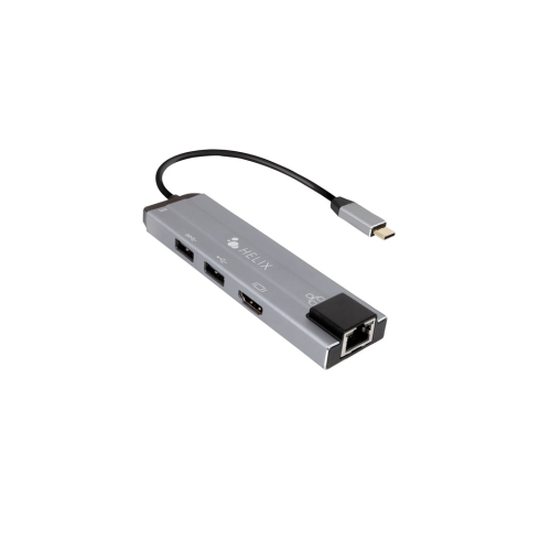 Refurbished Helix 6-in-1 USB-C to HDMI/USB-C/USB-A/LAN Hub (ETHHUB7)