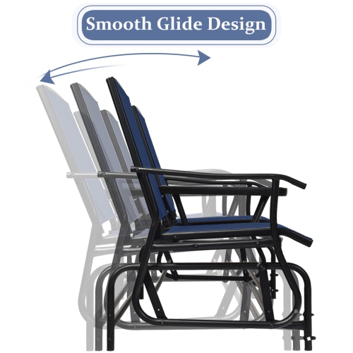 Costway 2 Person Outdoor Patio Double Glider Chair Loveseat Rocking