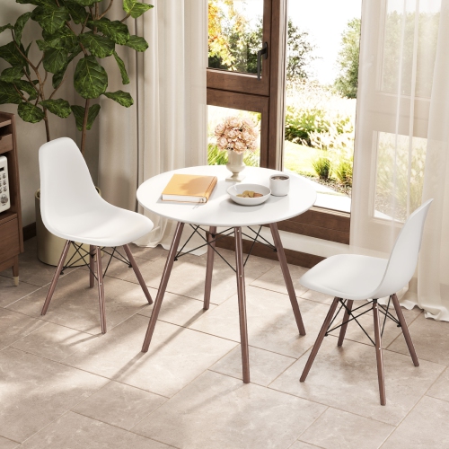 Costway Dining Table Set Modern 5 PCS For 4 Round Dining Room Table Set with Solid Wood Leg