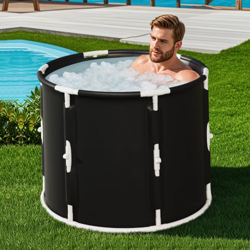 Costway Foldable Ice Bath Tub with Plunge Pool for Recovery Cold Water Therapy Training