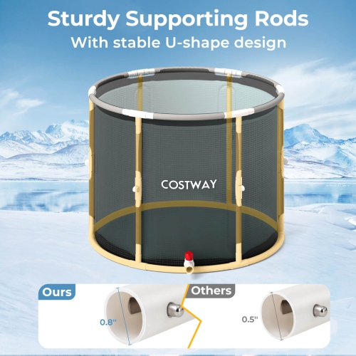 Costway Foldable Ice Bath Tub with Plunge Pool for Recovery Cold Water Therapy Training