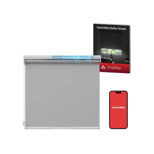 Image 1 of 9.. SwitchBot Roller Shade | Smart Automatic Blinds, Fits Any Window - Grey