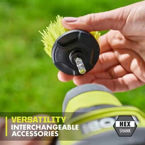 RYOBI USB Lithium Compact Scrubber Kit with 2.0 Ah Battery, Charging Cord, and Bristle Brush